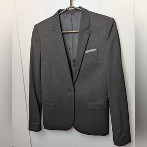 THE KOOPLES Women Blazer Black Color One Button Closure Leather Details Size 38